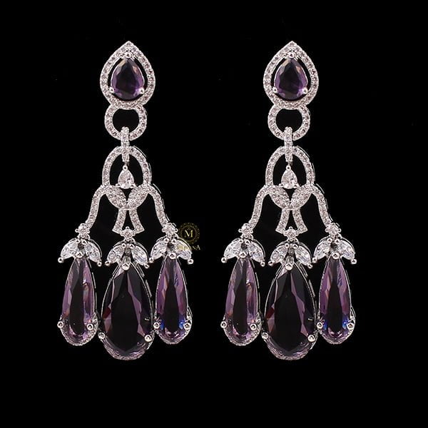 Tipsy Lavender Cocktail CZ Earrings