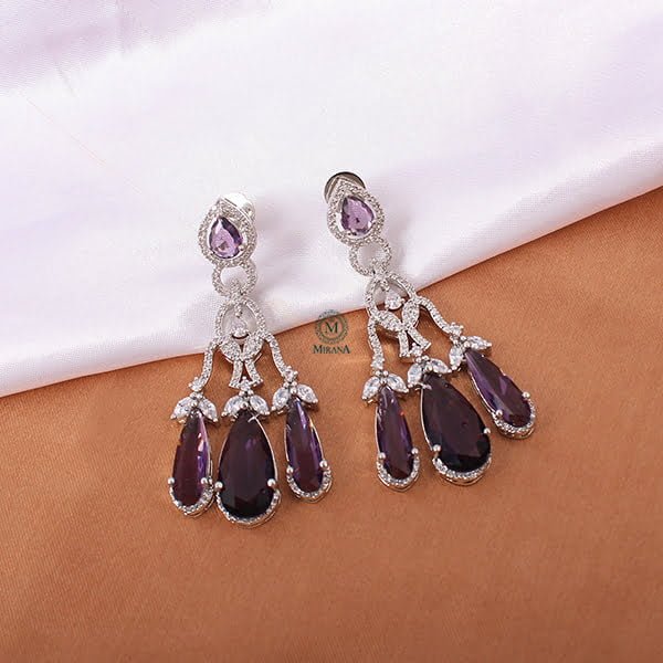 Tipsy Lavender Cocktail CZ Earrings