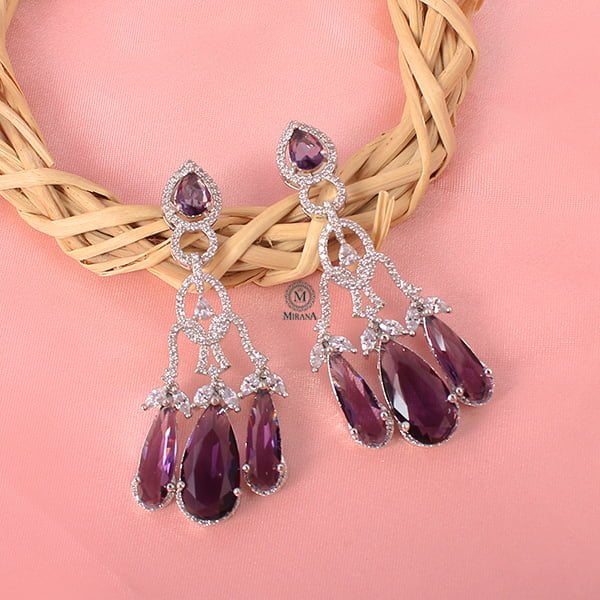 Tipsy Lavender Cocktail CZ Earrings