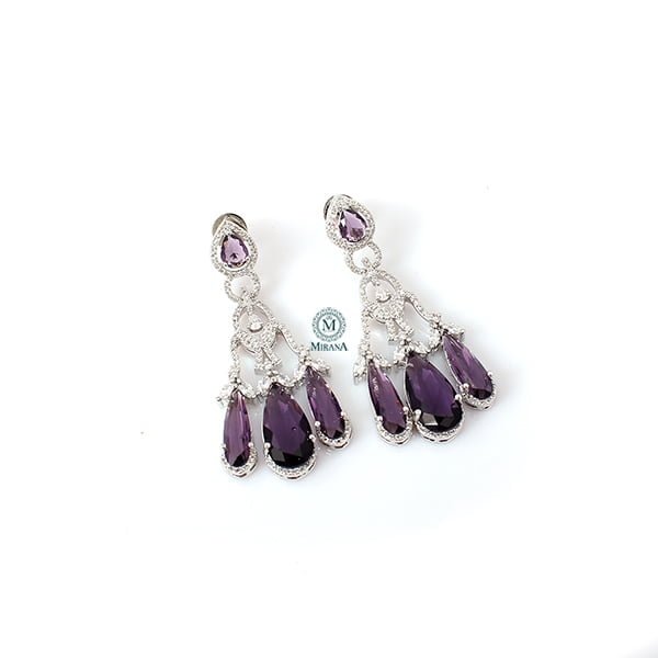 Tipsy Lavender Cocktail CZ Earrings