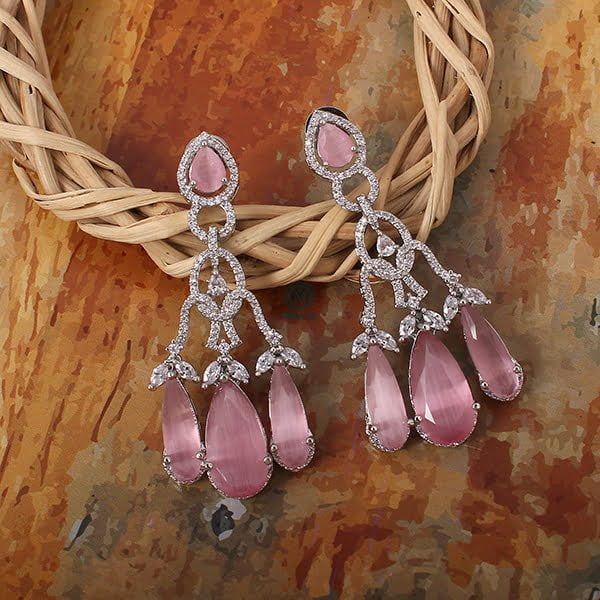 Tipsy Pastel Pink Cocktail CZ Earrings