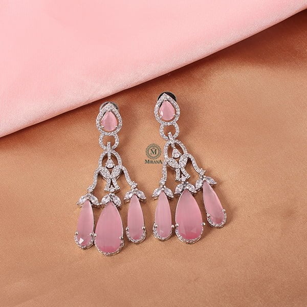 Tipsy Pastel Pink Cocktail CZ Earrings