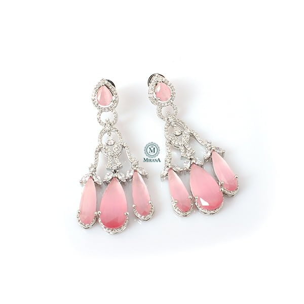 Tipsy Pastel Pink Cocktail CZ Earrings