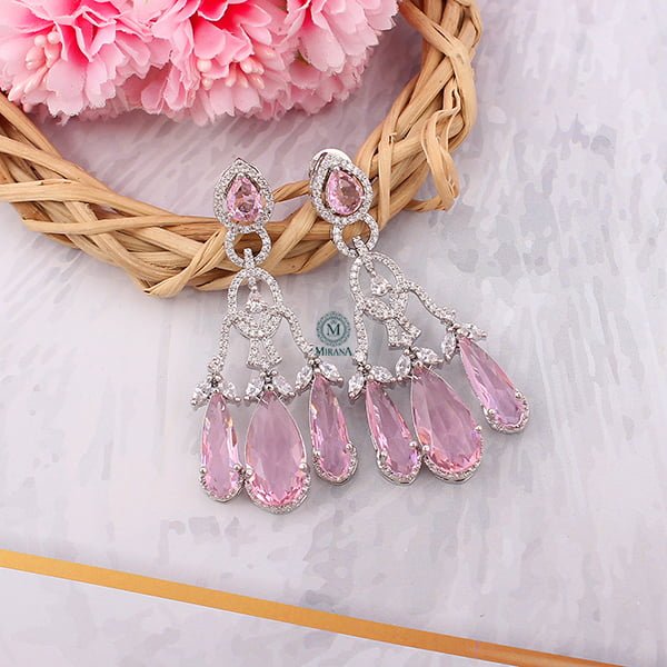 Tipsy Pink Cocktail CZ Earrings