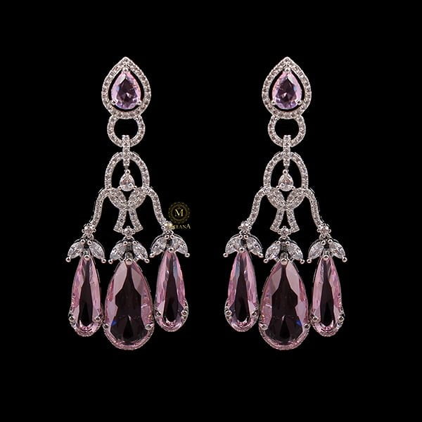 Tipsy Pink Cocktail CZ Earrings