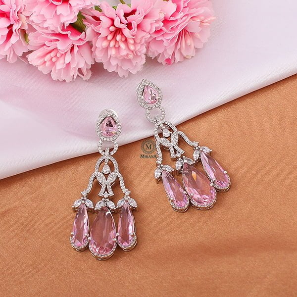 Tipsy Pink Cocktail CZ Earrings