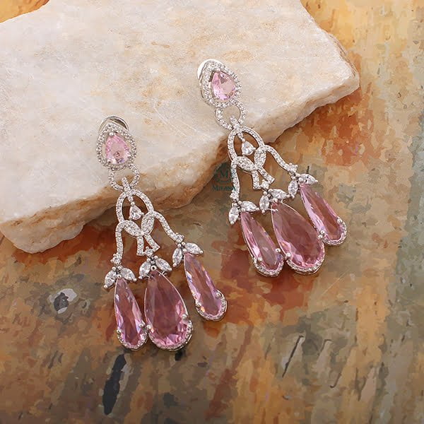 Tipsy Pink Cocktail CZ Earrings