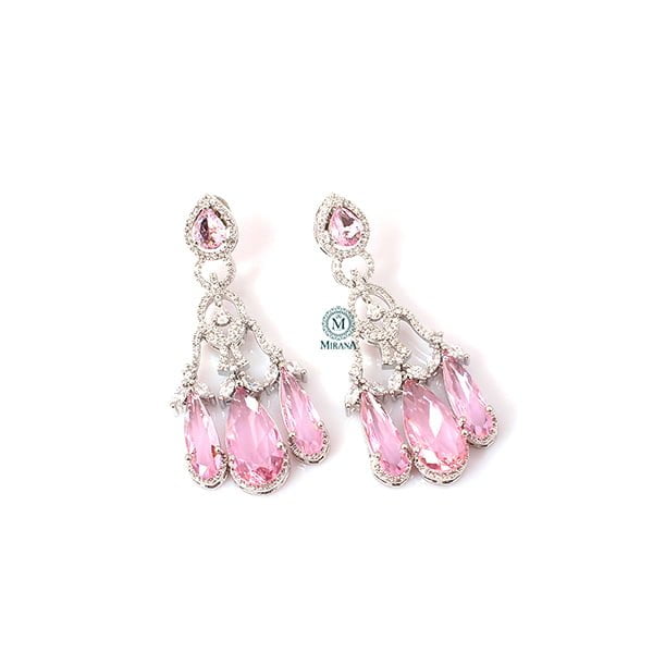 Tipsy Pink Cocktail CZ Earrings