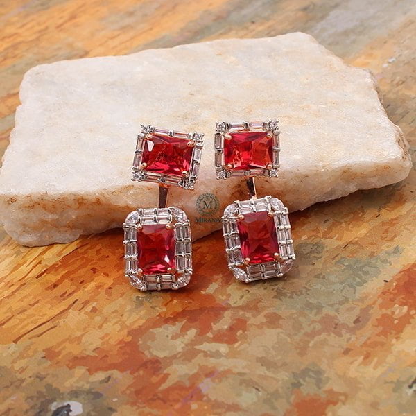 Gigi Ruby Detachable Designer Earrings