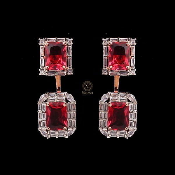 Gigi Ruby Detachable Designer Earrings