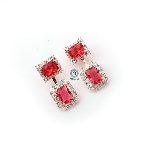 Gigi Ruby Detachable Designer Earrings