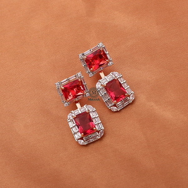 Gigi Ruby Detachable Designer Earrings