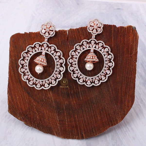 Neysa Pearl CZ Designer Earrings