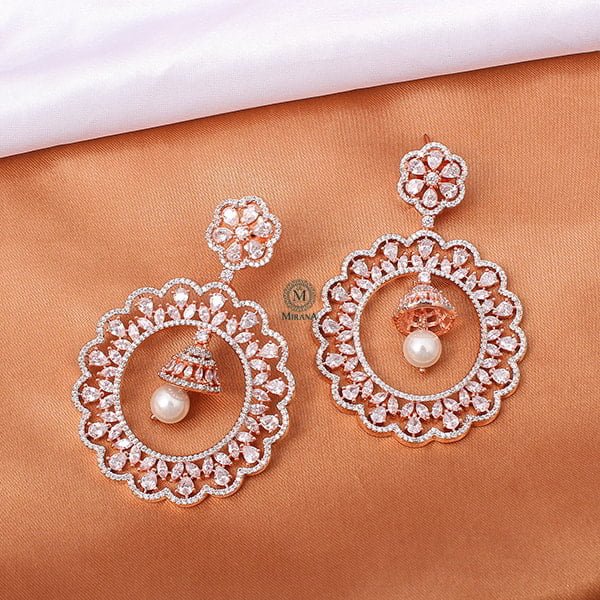 Neysa Pearl CZ Designer Earrings