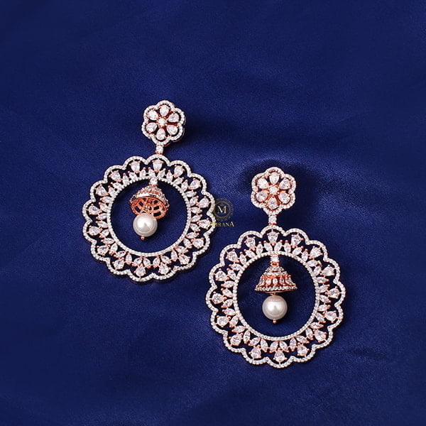 Neysa Pearl CZ Designer Earrings