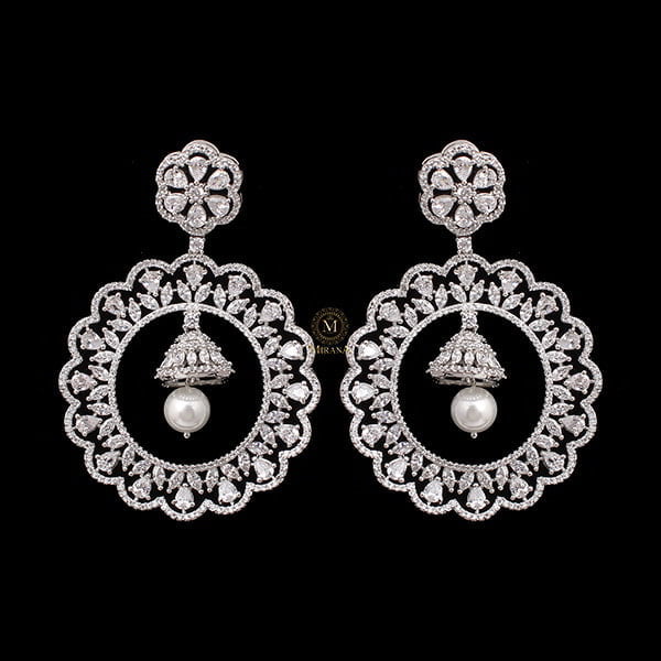 Neysa Pearl CZ Designer Earrings