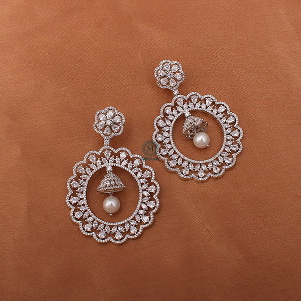 Neysa Pearl CZ Designer Earrings