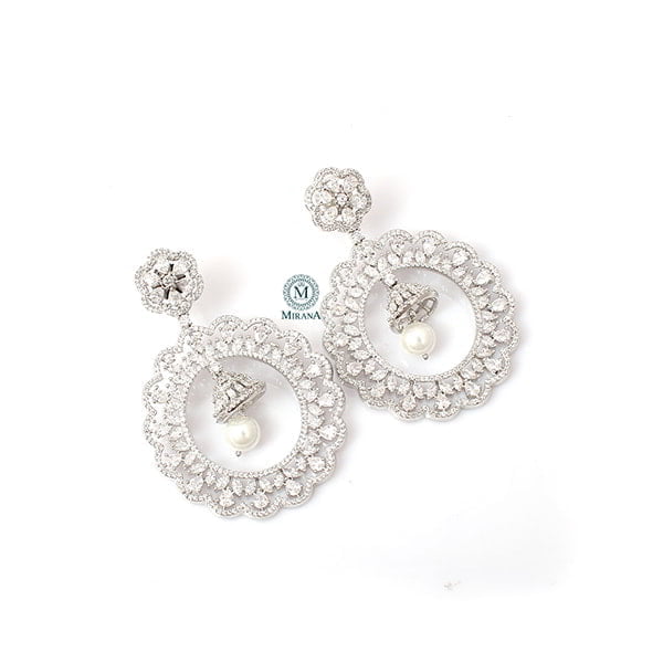 Neysa Pearl CZ Designer Earrings