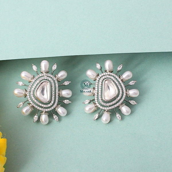 Tanusha Pearl Polki Studs