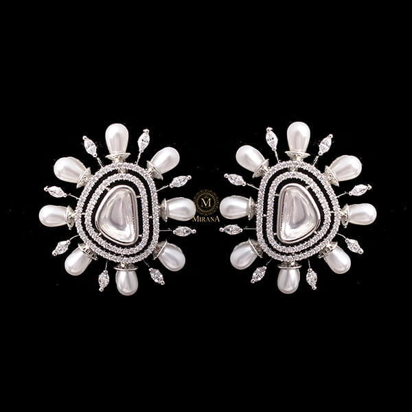 Tanusha Pearl Polki Studs