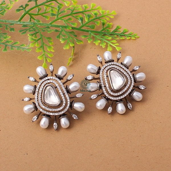 Tanusha Pearl Polki Studs