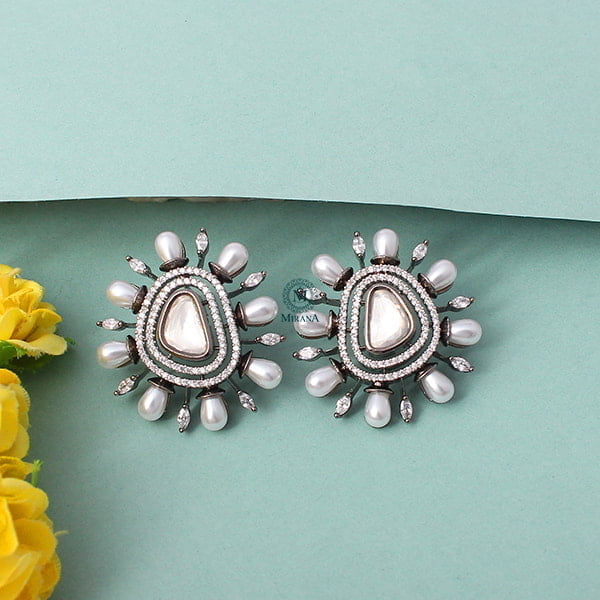 Tanusha Pearl Polki Studs