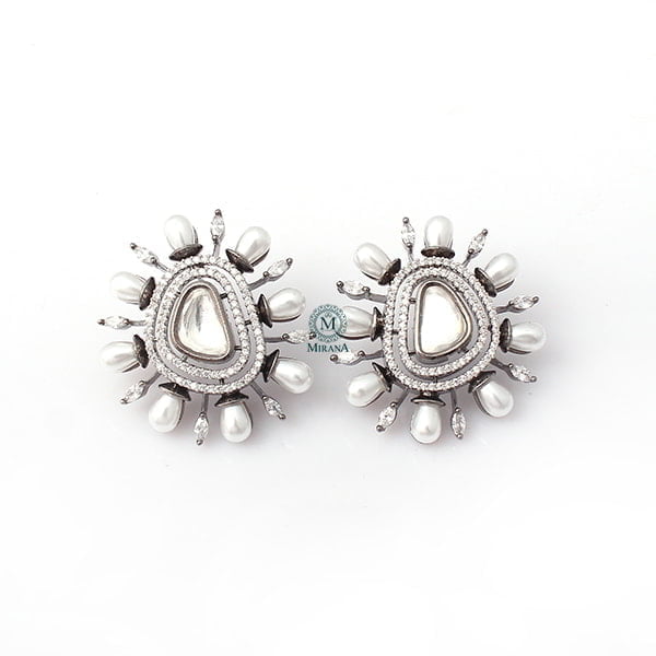 Tanusha Pearl Polki Studs