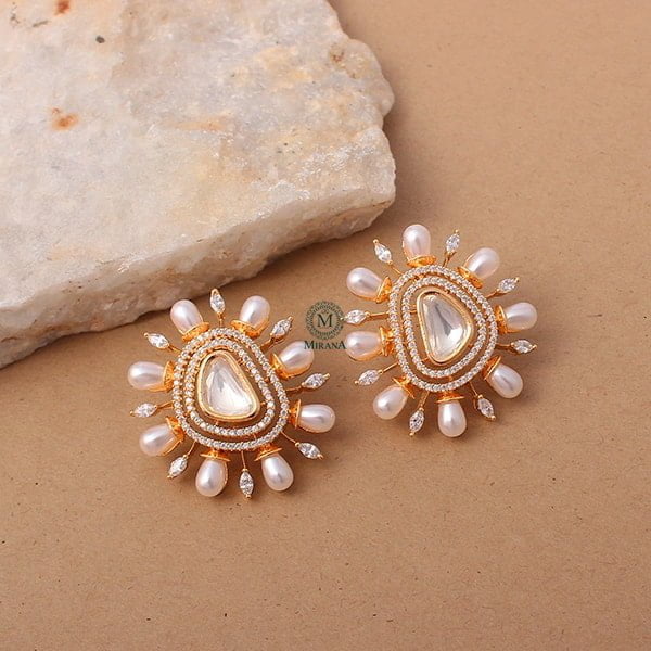 Tanusha Pearl Polki Studs