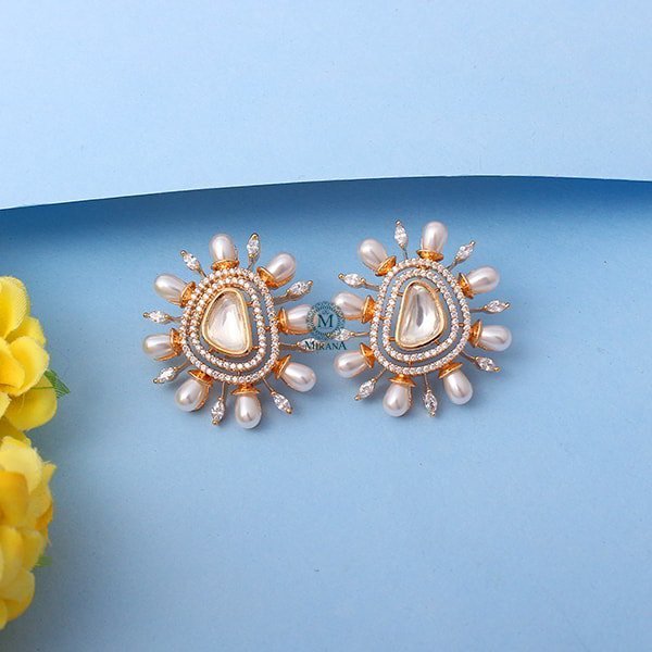 Tanusha Pearl Polki Studs