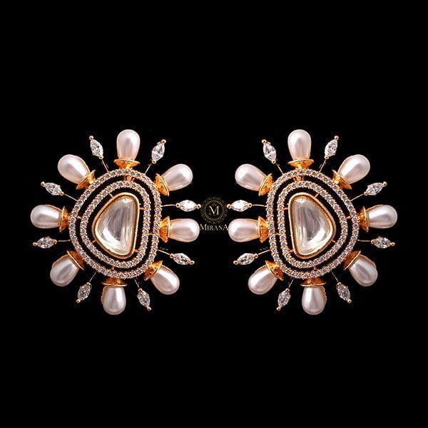 Tanusha Pearl Polki Studs