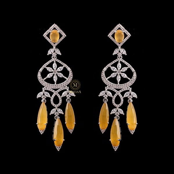 Hanna Yellow CZ Designer Earrings