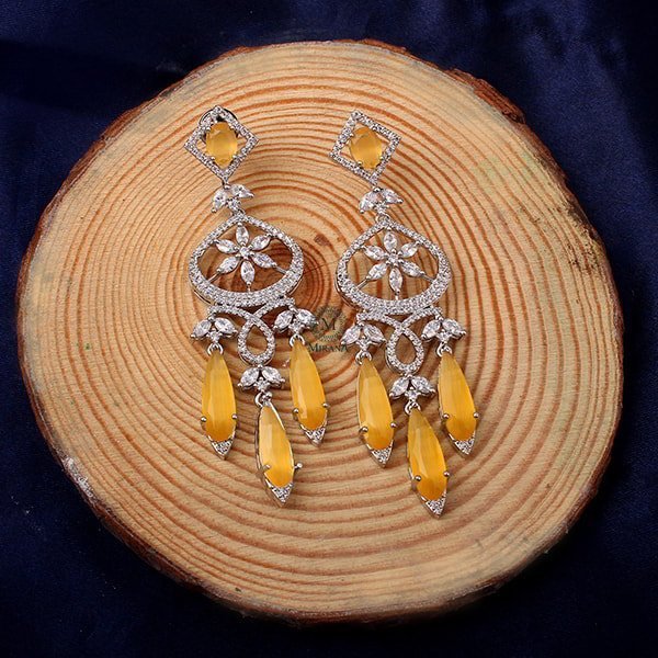 Hanna Yellow CZ Designer Earrings