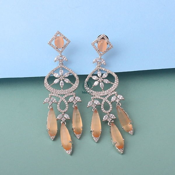 Hanna Champagne CZ Designer Earrings
