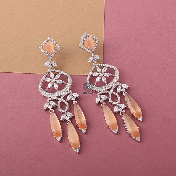 Hanna Champagne CZ Designer Earrings