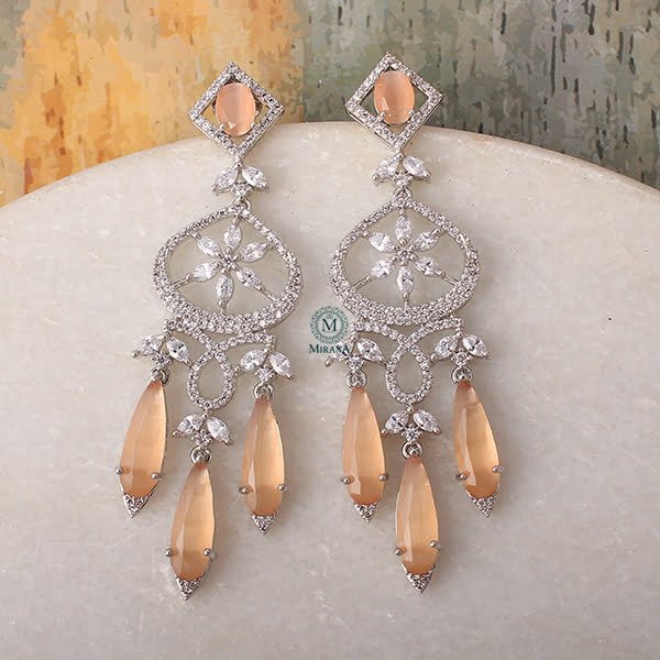 Hanna Champagne CZ Designer Earrings
