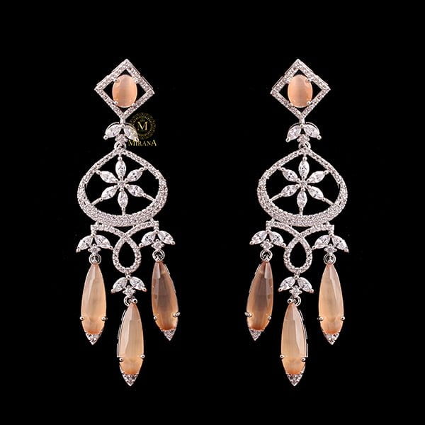 Hanna Champagne CZ Designer Earrings