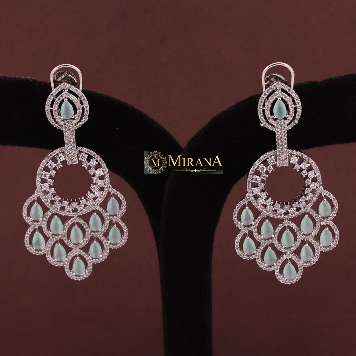 Nihara Peacock Feather Pastel Colour Earrings