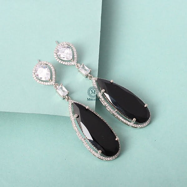 Elana Black CZ Designer Earrings