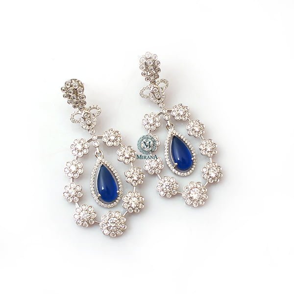 Kiera Blue CZ Designer Earrings