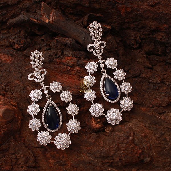 Kiera Blue CZ Designer Earrings