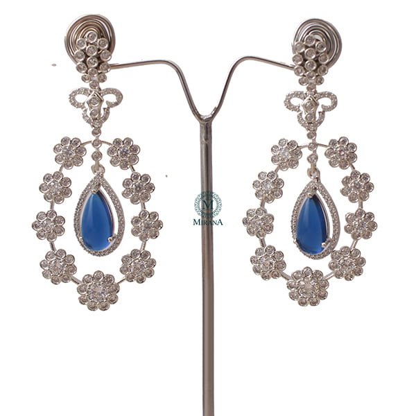 Kiera Blue CZ Designer Earrings