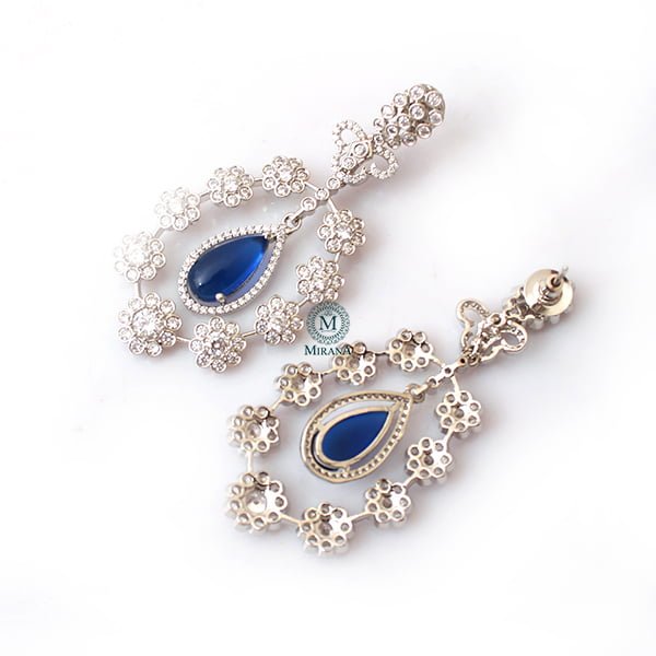 Kiera Blue CZ Designer Earrings