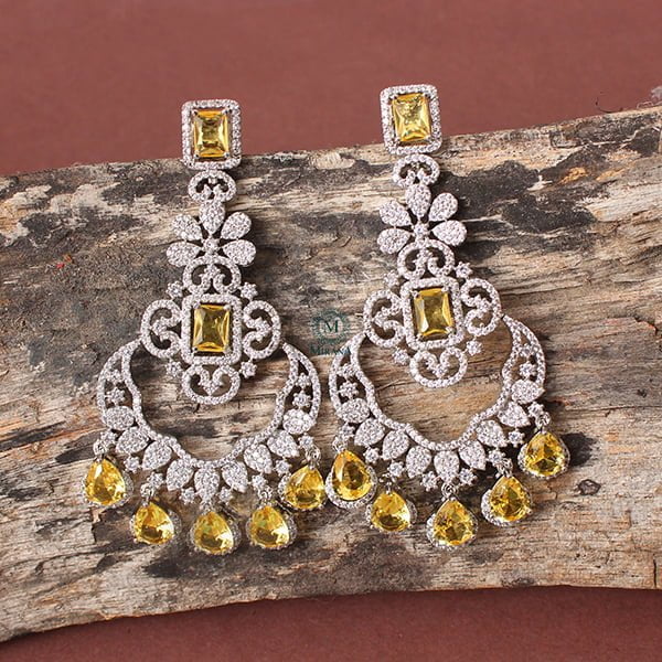 Florence Yellow Sapphire CZ Designer Earrings