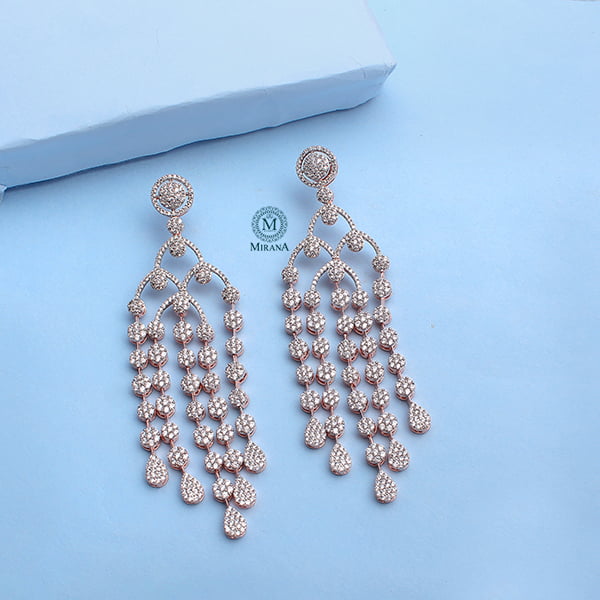 Loren Drop CZ Designer Earrings