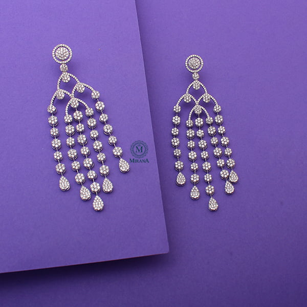 Loren Drop CZ Designer Earrings