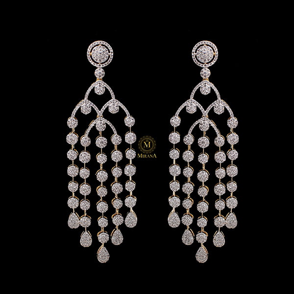 Loren Drop CZ Designer Earrings