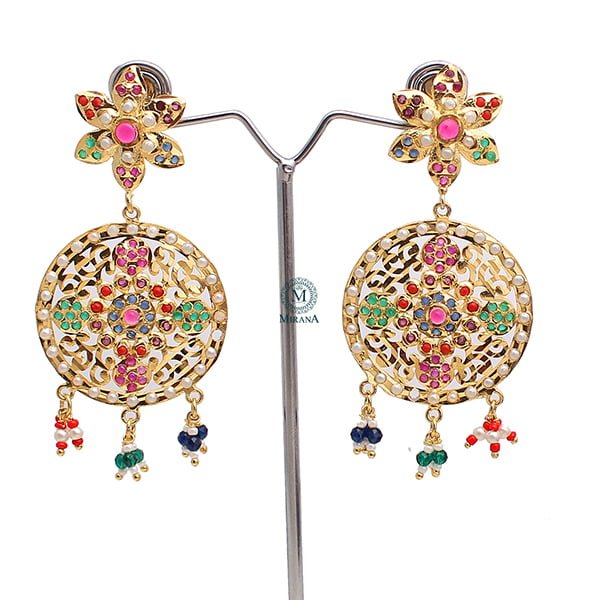 Rajwadi Multi Colour Jadau Earrings