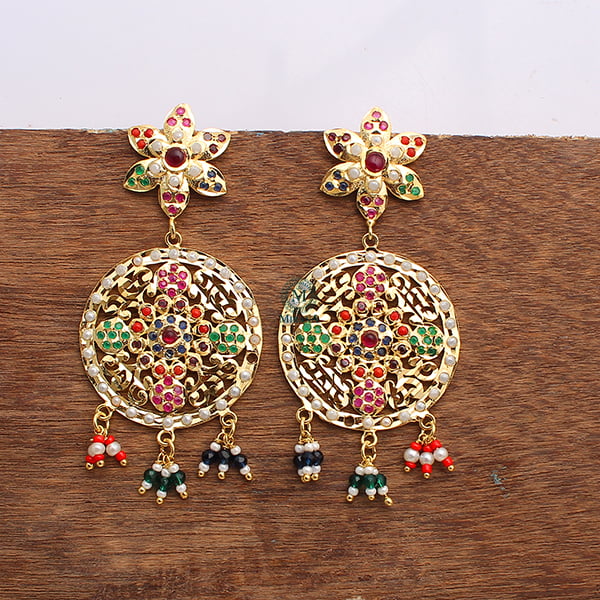 Rajwadi Multi Colour Jadau Earrings