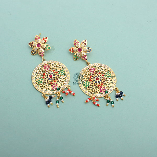 Rajwadi Multi Colour Jadau Earrings