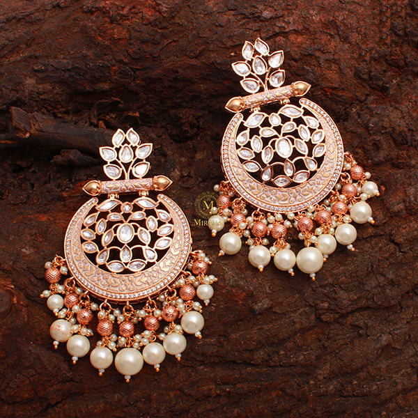 Vriddhi White Meenakari Chandbalis